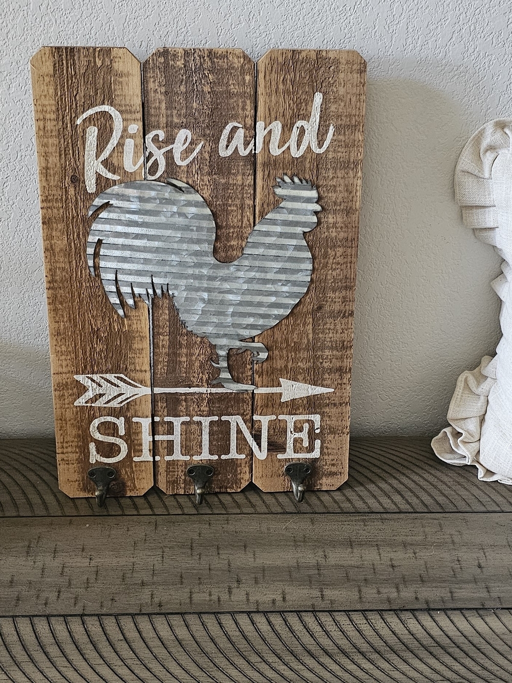 Rise and Shine Wall Decor Kitchen Sign Rooster Country Farmhouse Cottage Decor